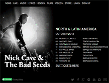 Tablet Screenshot of nickcave.com